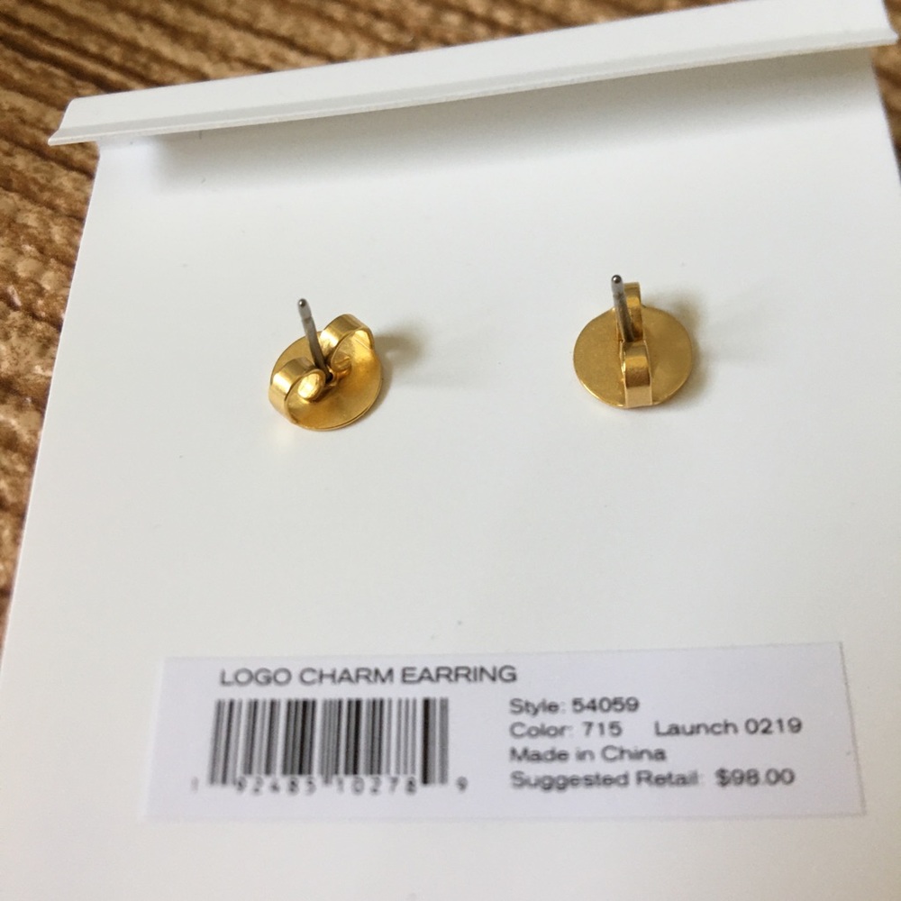 Tory Burch Women's Logo Charm Earrings - Picture 4 of 4